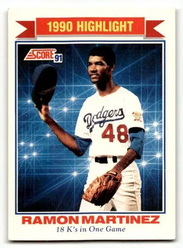 Ramon Martinez Los Angeles Dodgers baseball card from 1991 Score #419