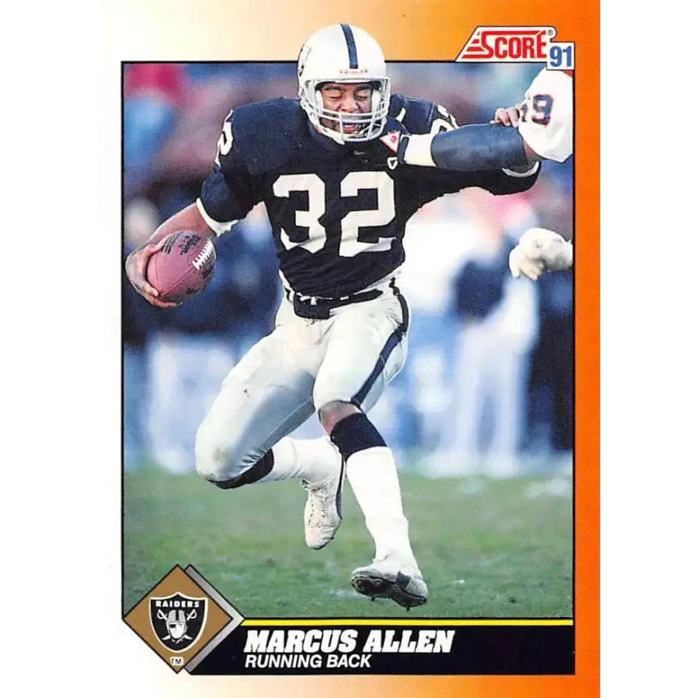 1991 Score #420 Marcus Allen EX Excellent Los Angeles Raiders Football Card - Football Card Single
