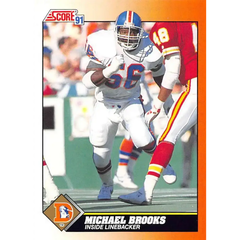 1991 Score #421 Michael Brooks EX Excellent Denver Broncos Football Card - Football Card Single
