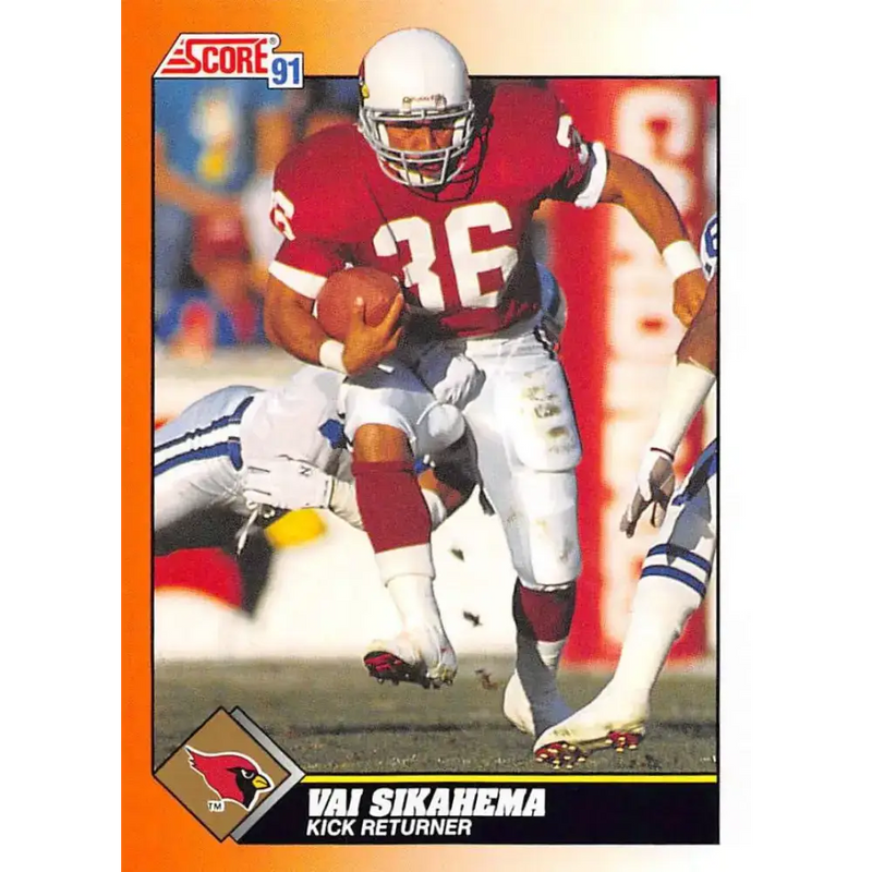 1991 Score #422 Vai Sikahema EX Excellent Phoenix Cardinals Football Card - Football Card Single