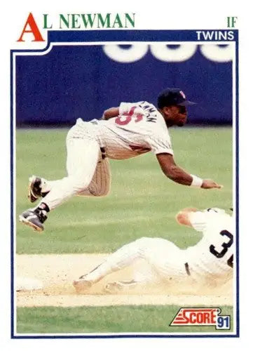 Original gloss 1991 Score Al Newman baseball card from Simply Sandoval sports cards collection