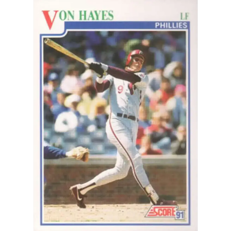 1991 Score #426 Von Hayes NM-MT Philadelphia Phillies Baseball Card - Baseball Card Single