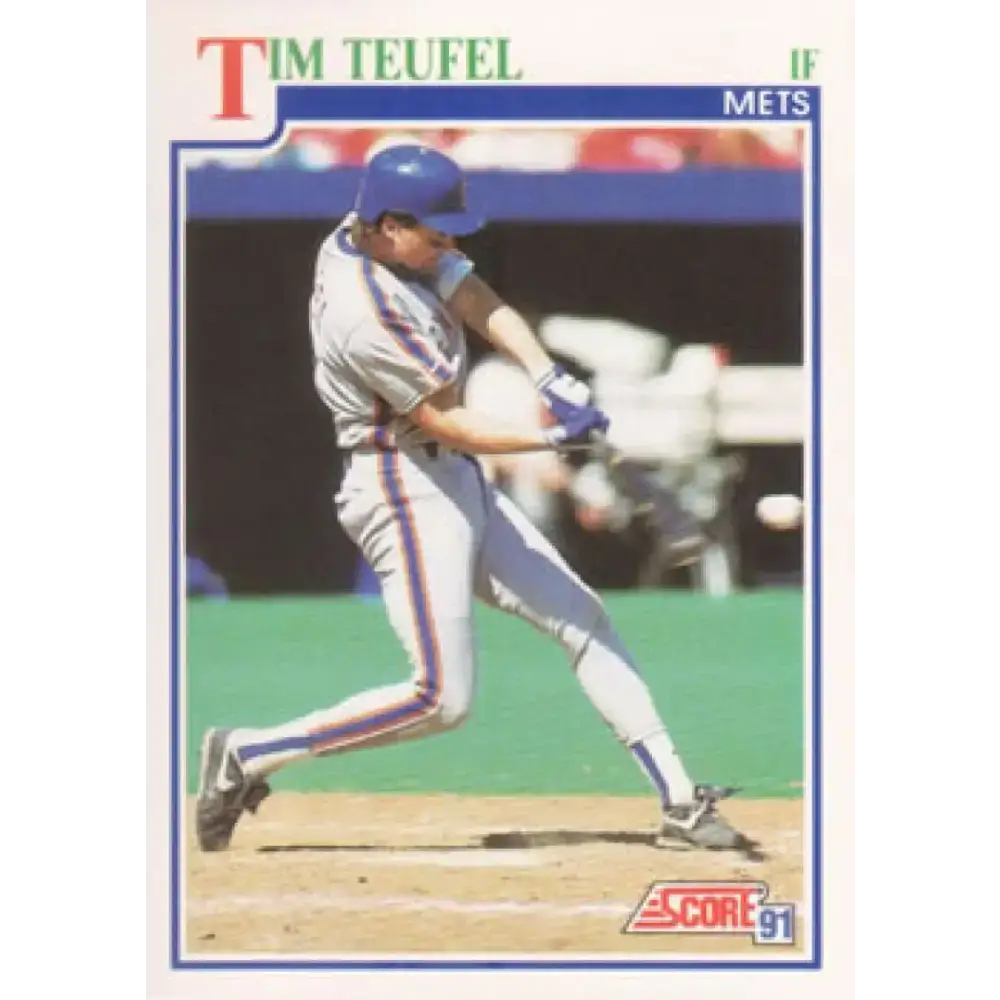1991 Score #427 Tim Teufel NM-MT New York Mets Baseball Card - Baseball Card Single