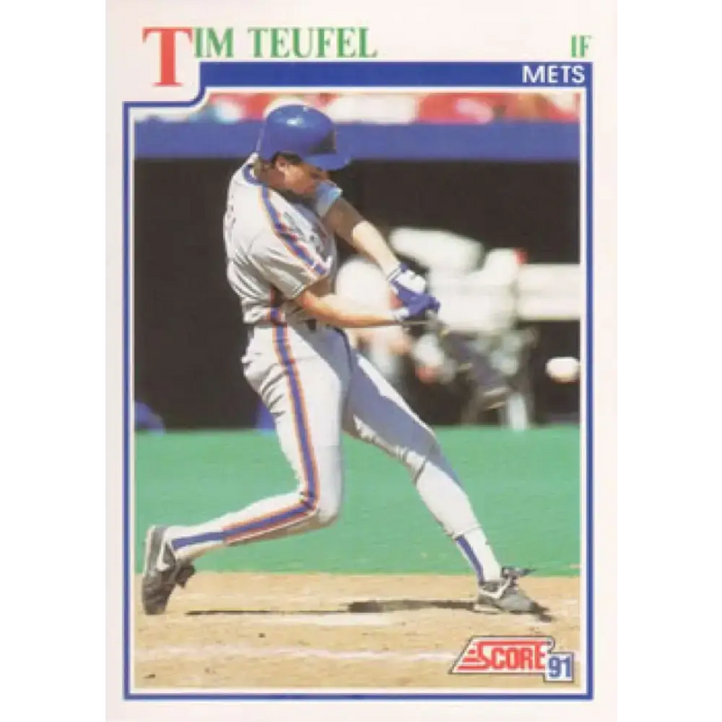 1991 Score #427 Tim Teufel NM-MT New York Mets Baseball Card - Baseball Card Single