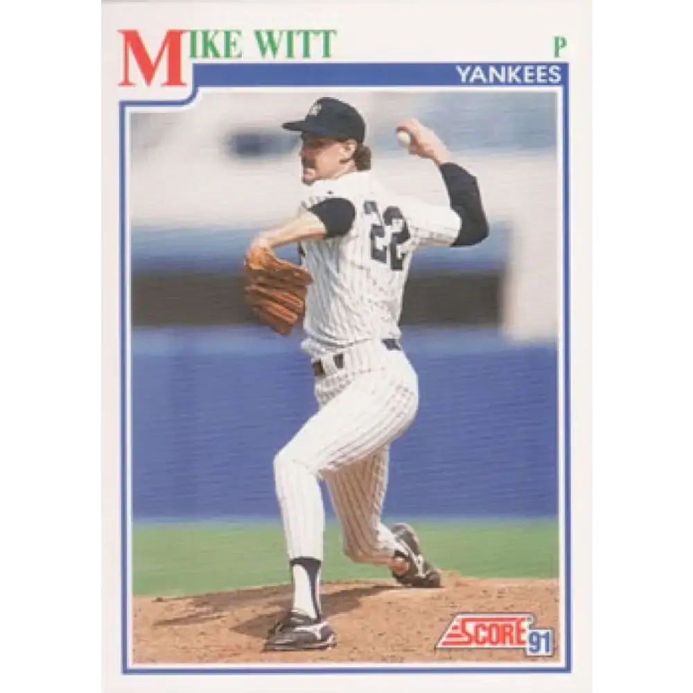 1991 Score #430 Mike Witt NM-MT New York Yankees Baseball Card - Baseball Card Single
