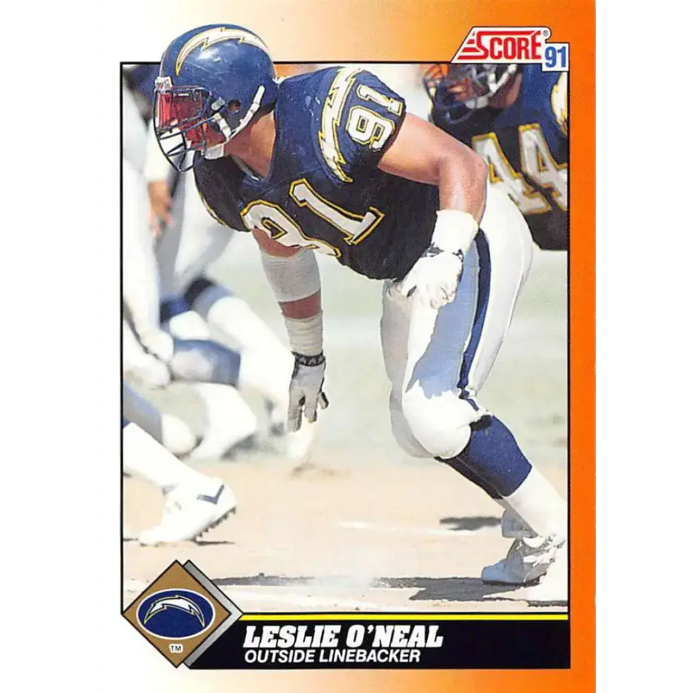 1991 Score #432 Leslie O’Neal EX Excellent San Diego Chargers Football Card - Football Card Single