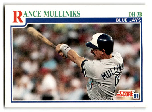 Rance Mulliniks Blue Jays baseball card with original gloss from 1991 Score #433