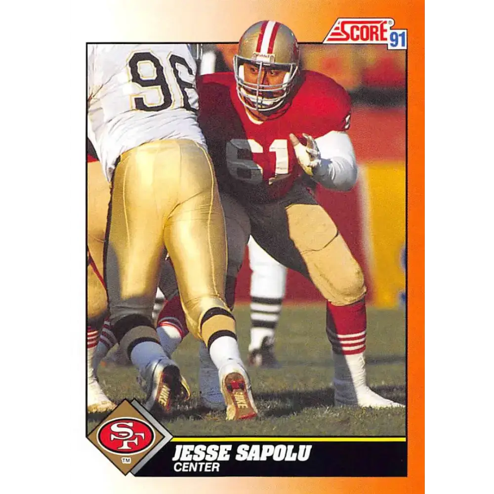 1991 Score #434 Jesse Sapolu EX Excellent San Francisco 49ers Football Card - Football Card Single