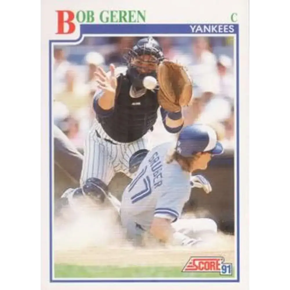 1991 Score #435 Bob Geren NM-MT New York Yankees Baseball Card - Baseball Card Single
