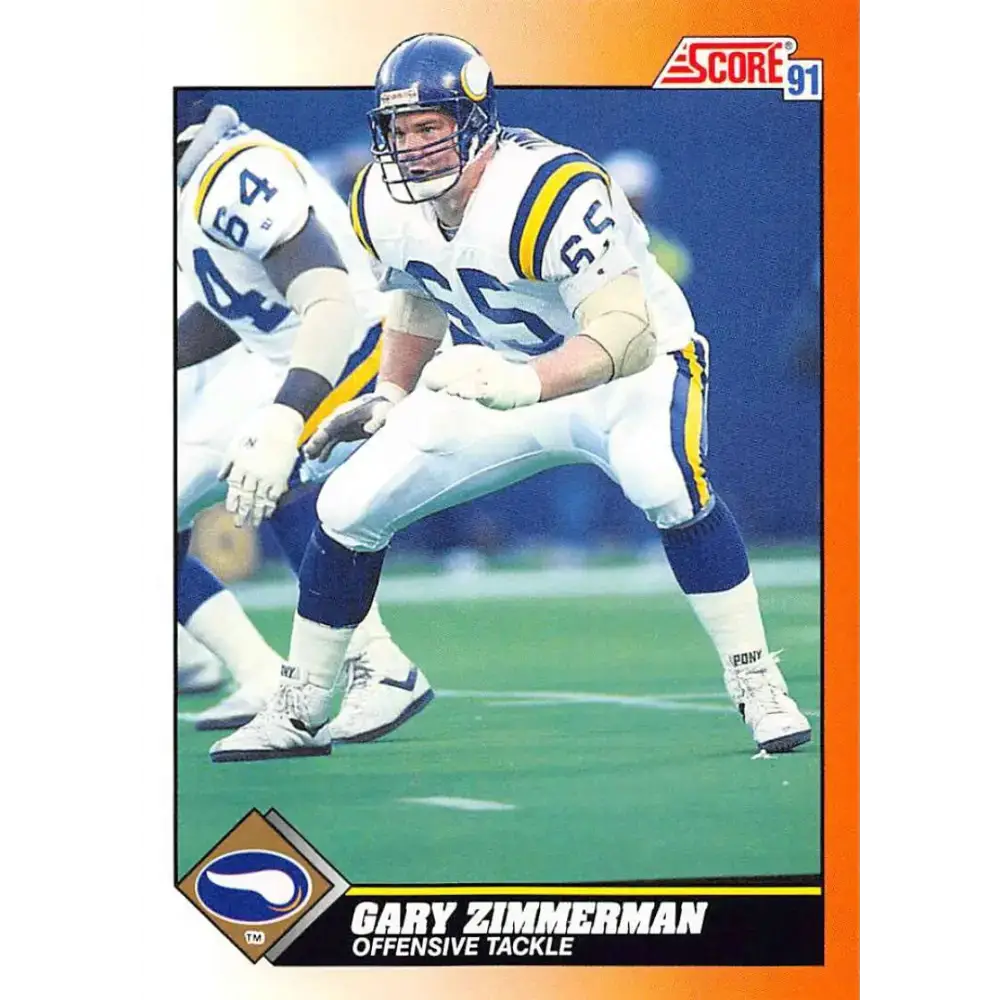 1991 Score #435 Gary Zimmerman EX Excellent Minnesota Vikings Football Card - Football Card Single