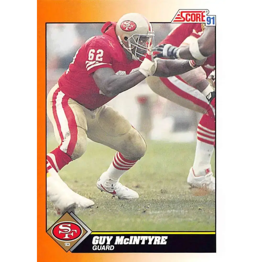 1991 Score #443 Guy McIntyre EX Excellent San Francisco 49ers Football Card - Football Card Single