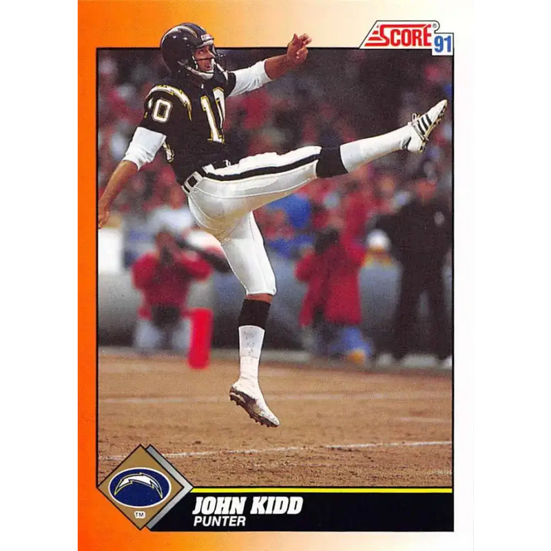 1991 Score #447 John Kidd EX Excellent San Diego Chargers Football Card - Football Card Single