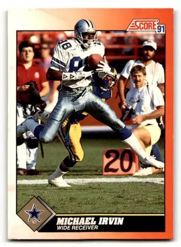 Original gloss 1991 Score Michael Irvin Dallas Cowboys football card featuring Irvin Dallas
