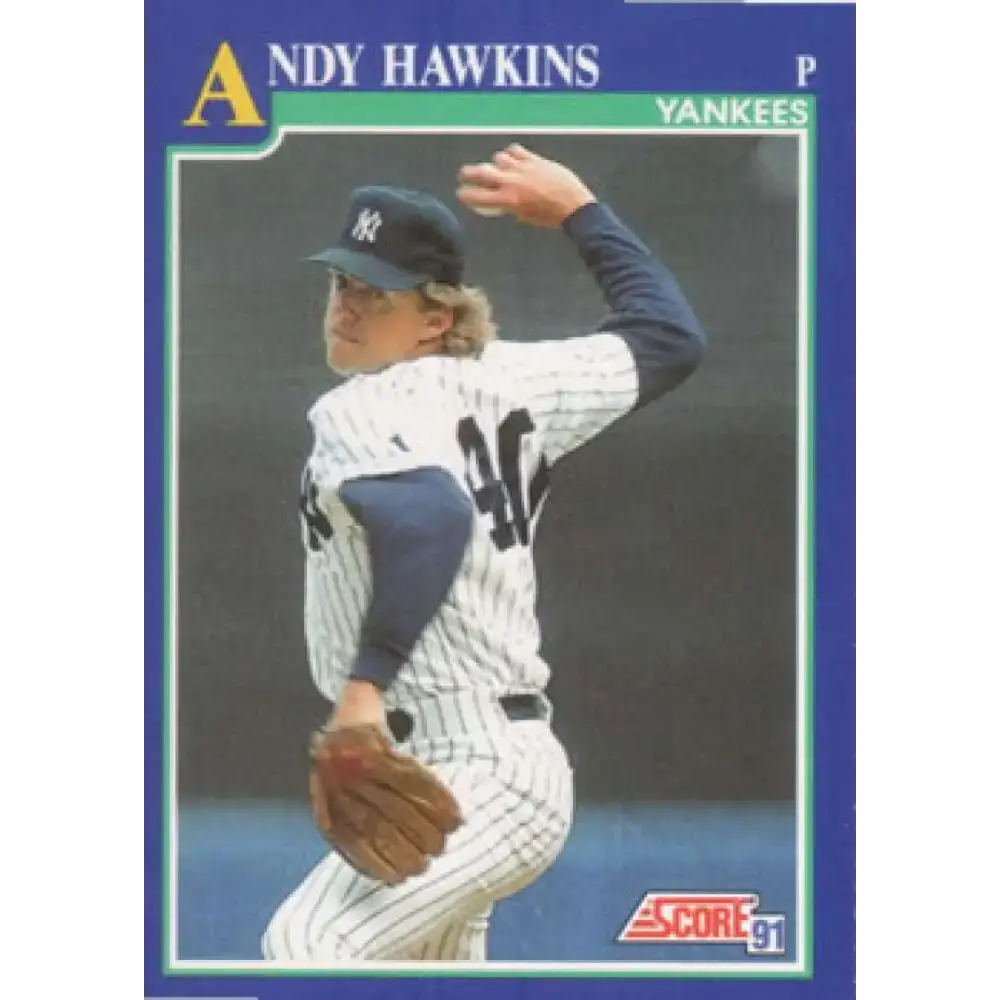 1991 Score #47 Andy Hawkins NM-MT New York Yankees Baseball Card - Baseball Card Single