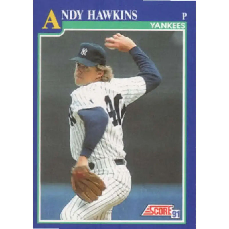 1991 Score #47 Andy Hawkins NM-MT New York Yankees Baseball Card - Baseball Card Single