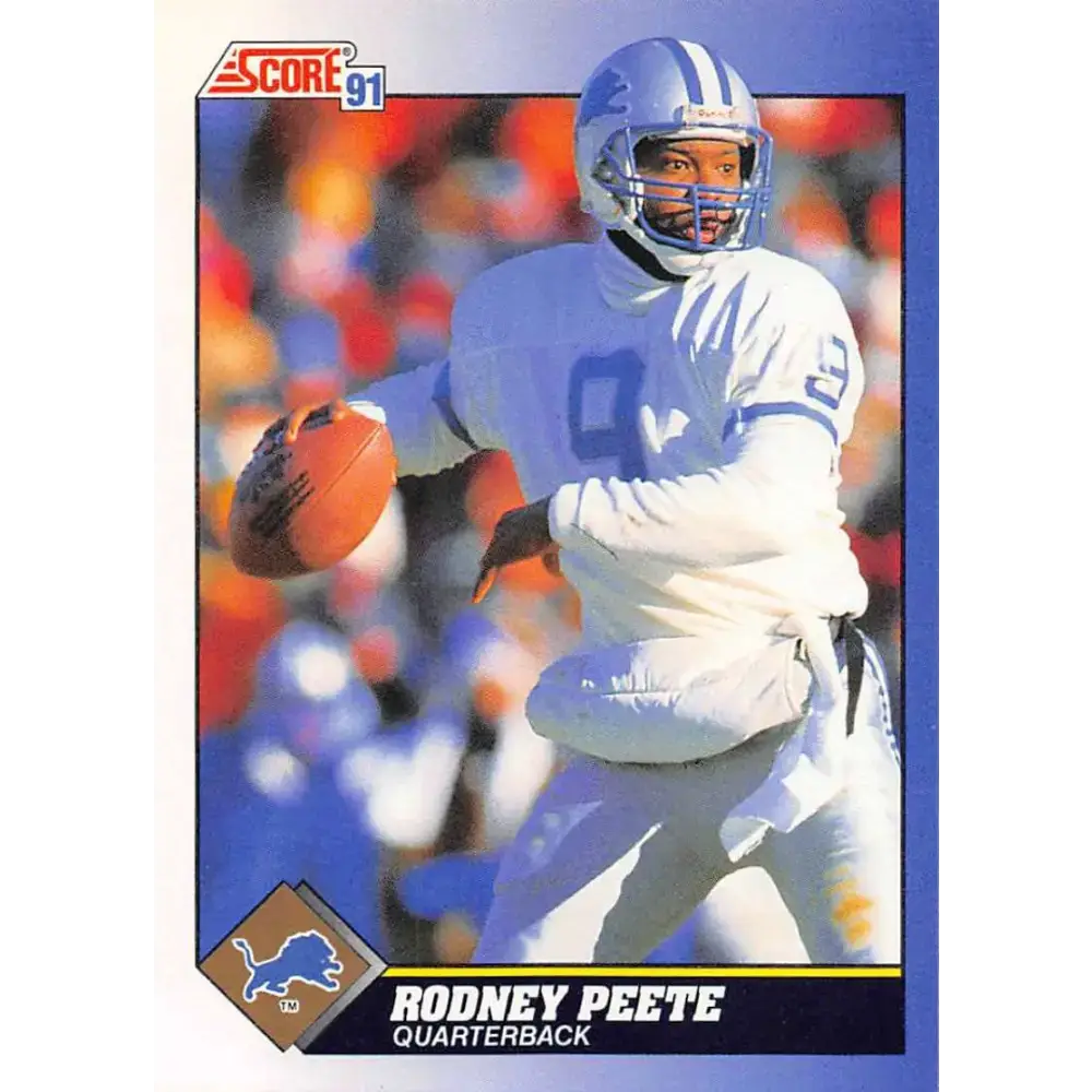 1991 Score #47 Rodney Peete EX Excellent Detroit Lions Football Card - Football Card Single