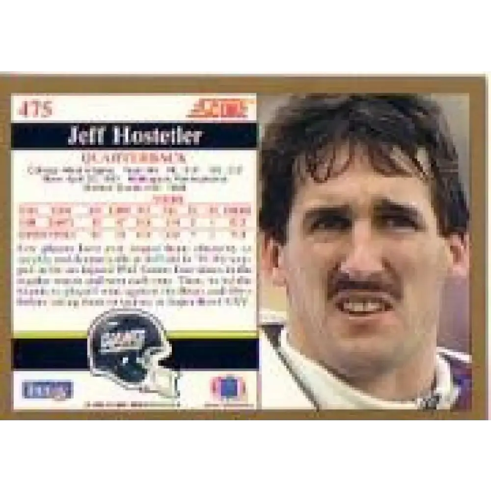 1991 Score #475 Jeff Hostetler EX Excellent New York Giants Football Card