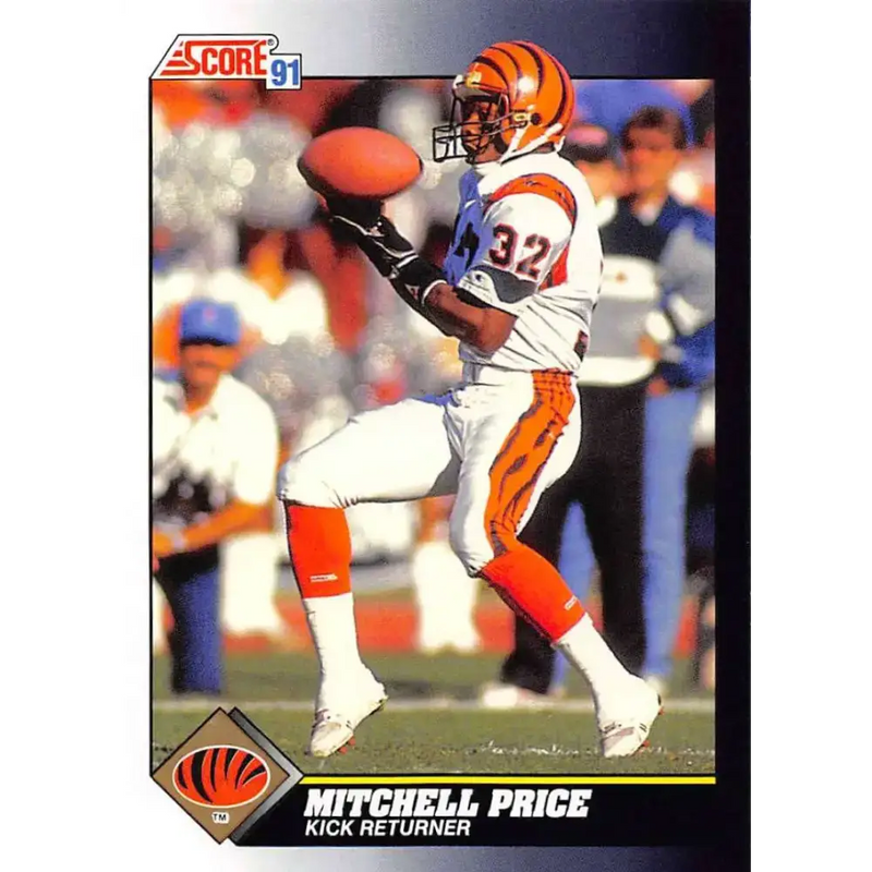 1991 Score #476 Mitchell Price EX Excellent RC Rookie Cincinnati Bengals Football Card - Football Card Single