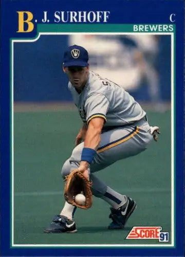 1991 Score #477 B.J. Surhoff NM Near Mint Brewers - Baseball Card Single