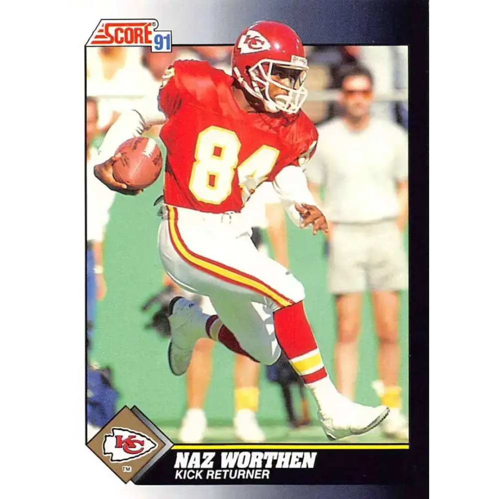1991 Score #478 Naz Worthen EX Excellent Kansas City Chiefs Football Card