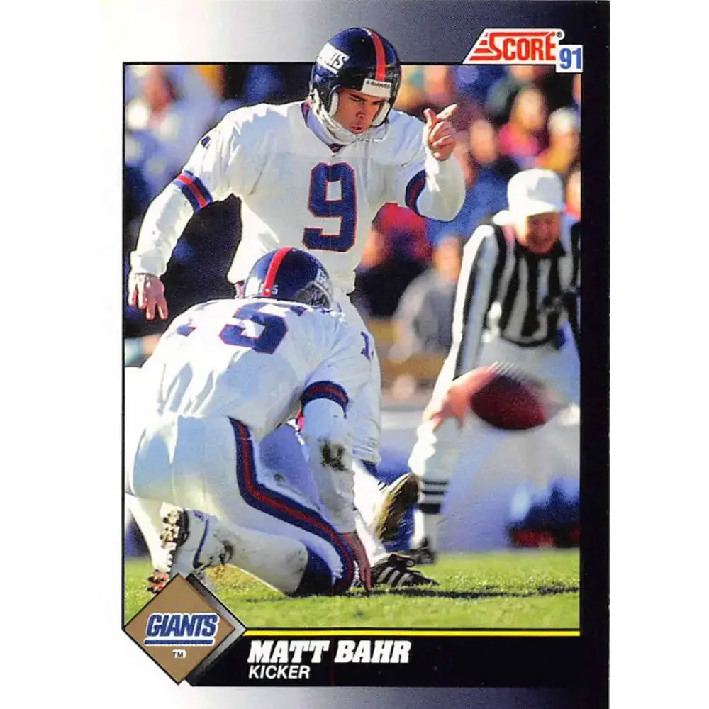 1991 Score #481 Matt Bahr EX Excellent New York Giants Football Card - Football Card Single