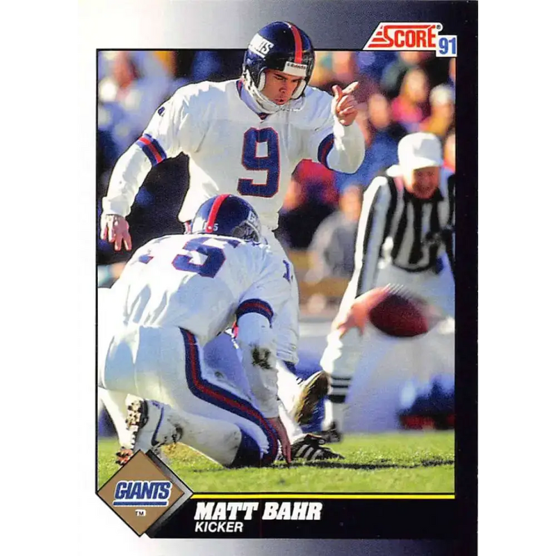 1991 Score #481 Matt Bahr EX Excellent New York Giants Football Card - Football Card Single