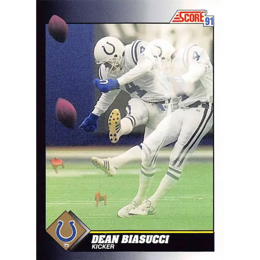 1991 Score #486 Dean Biasucci EX Excellent Indianapolis Colts Football Card