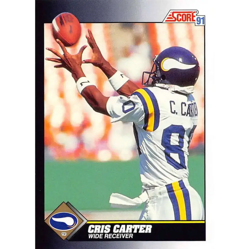 1991 Score #487 Cris Carter EX Excellent Minnesota Vikings Football Card - Football Card Single
