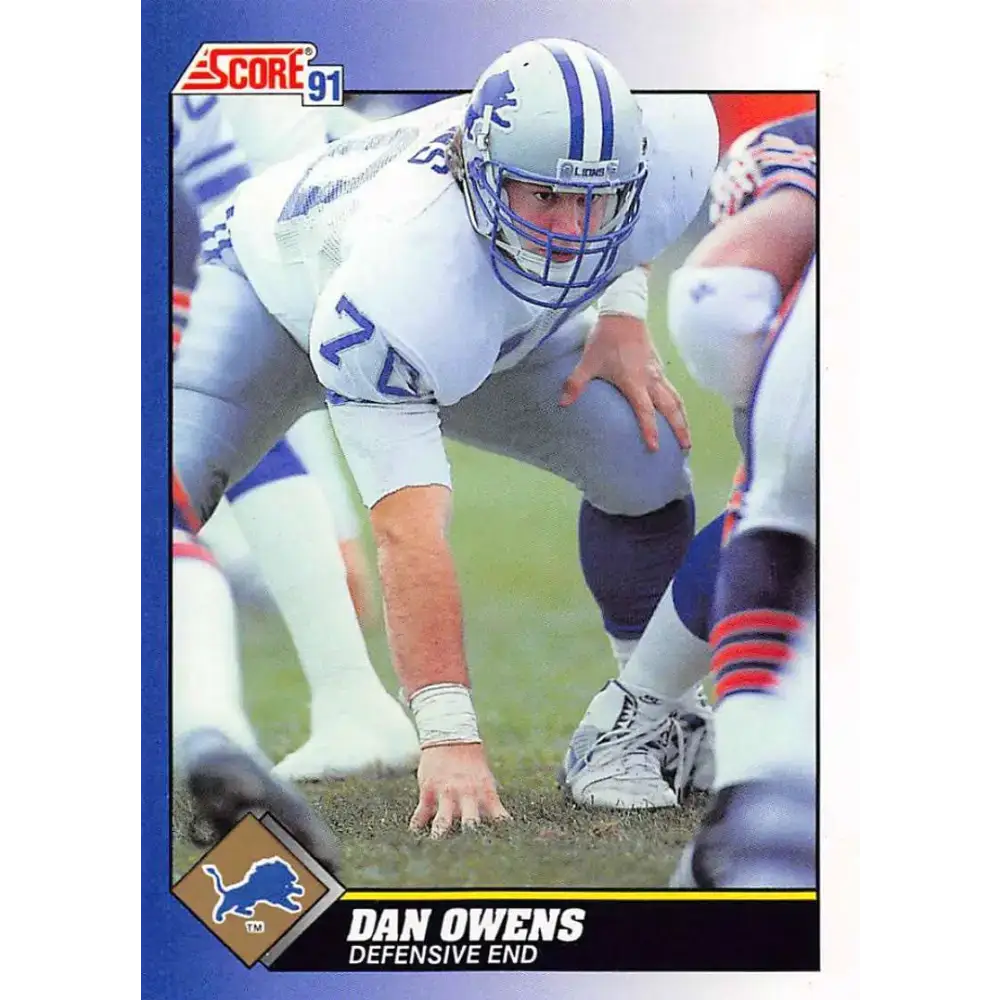 1991 Score #49 Dan Owens EX Excellent Detroit Lions Football Card - Football Card Single