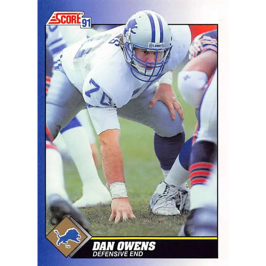 1991 Score #49 Dan Owens EX Excellent Detroit Lions Football Card - Football Card Single