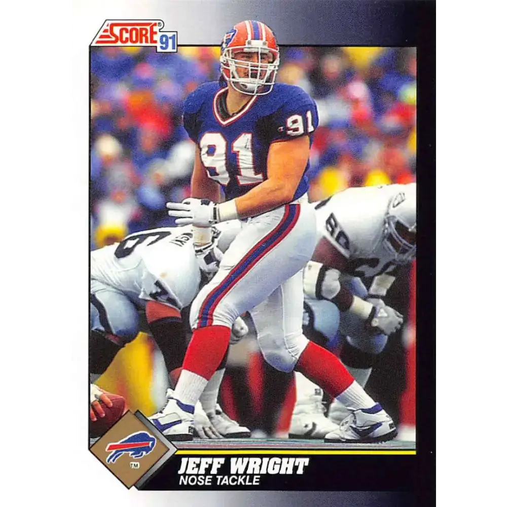 1991 Score #493 Jeff Wright EX Excellent RC Rookie Buffalo Bills Football Card - Football Card Single