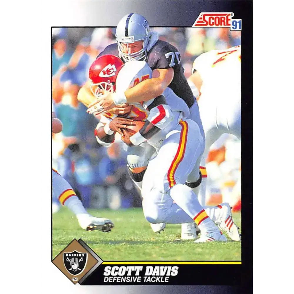 1991 Score #494 Scott Davis EX Excellent Los Angeles Raiders Football Card - Football Card Single