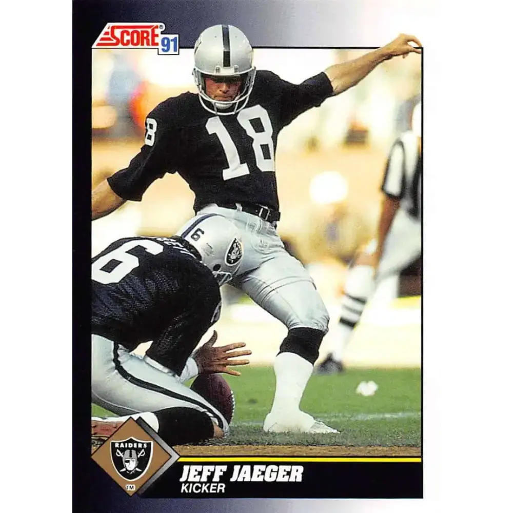 1991 Score #499 Jeff Jaeger EX Excellent Los Angeles Raiders Football Card - Football Card Single