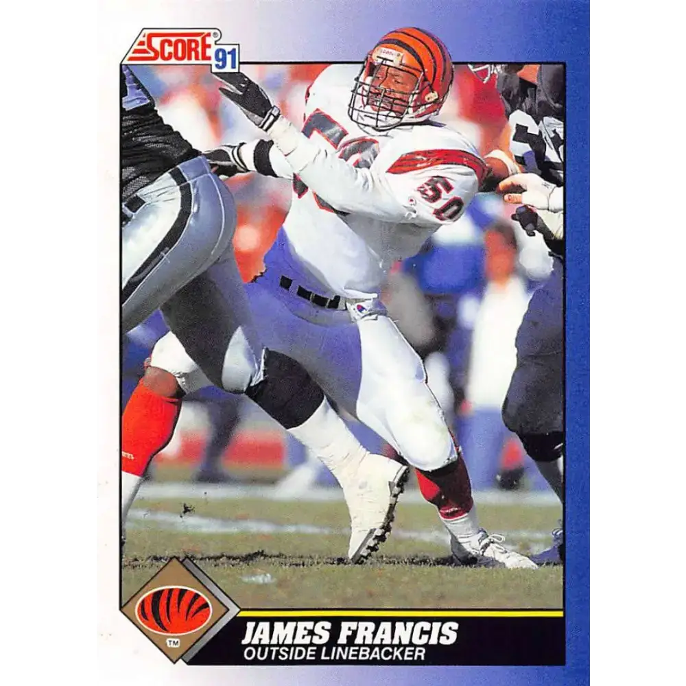 1991 Score #50 James Francis EX Excellent Cincinnati Bengals Football Card - Football Card Single