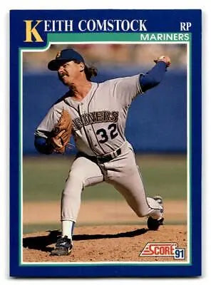 Keith Comstock baseball card from the 1991 Score #502 trading cards collection