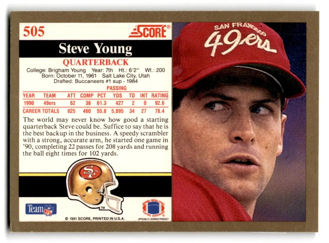 1991 Score #505 Steve Young - Football Card Single