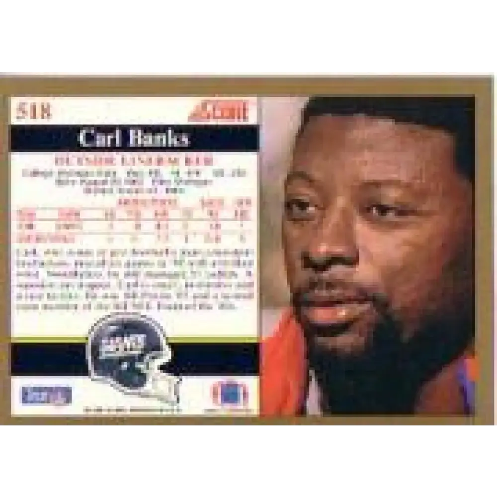 1991 Score #518 Carl Banks EX Excellent New York Giants Football Card - Football Card Single