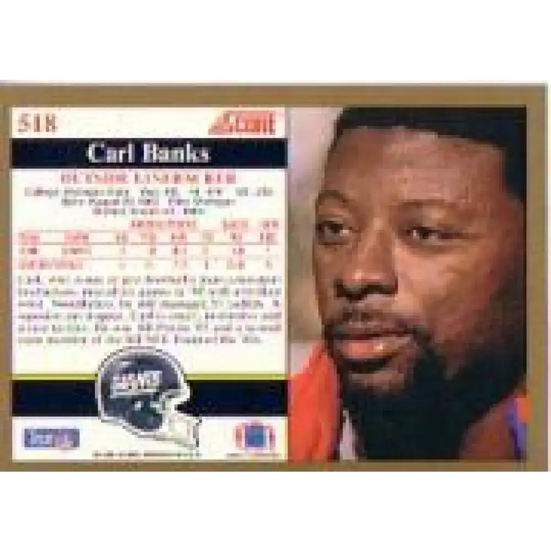 1991 Score #518 Carl Banks EX Excellent New York Giants Football Card - Football Card Single