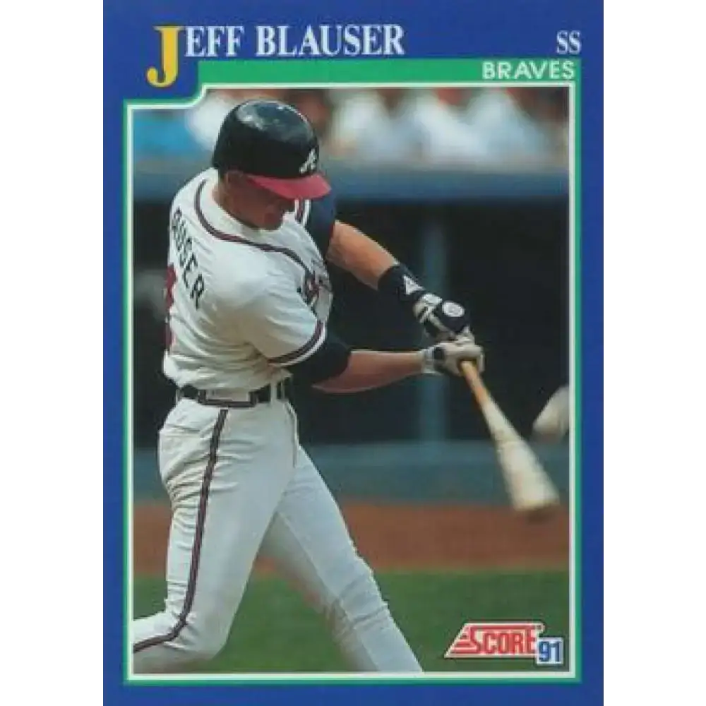 1991 Score #52 Jeff Blauser NM-MT Atlanta Braves Baseball Card - Baseball Card Single