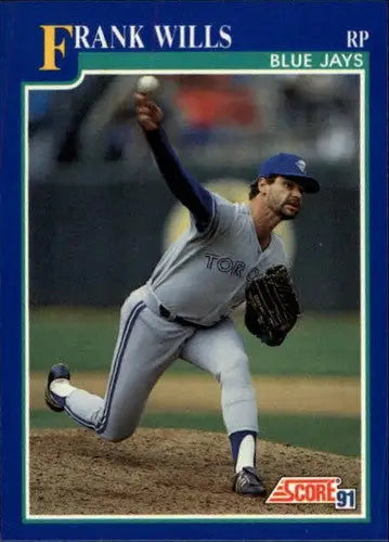 Original gloss Frank Wills baseball card featuring Blue Jays from 1991 Score #521