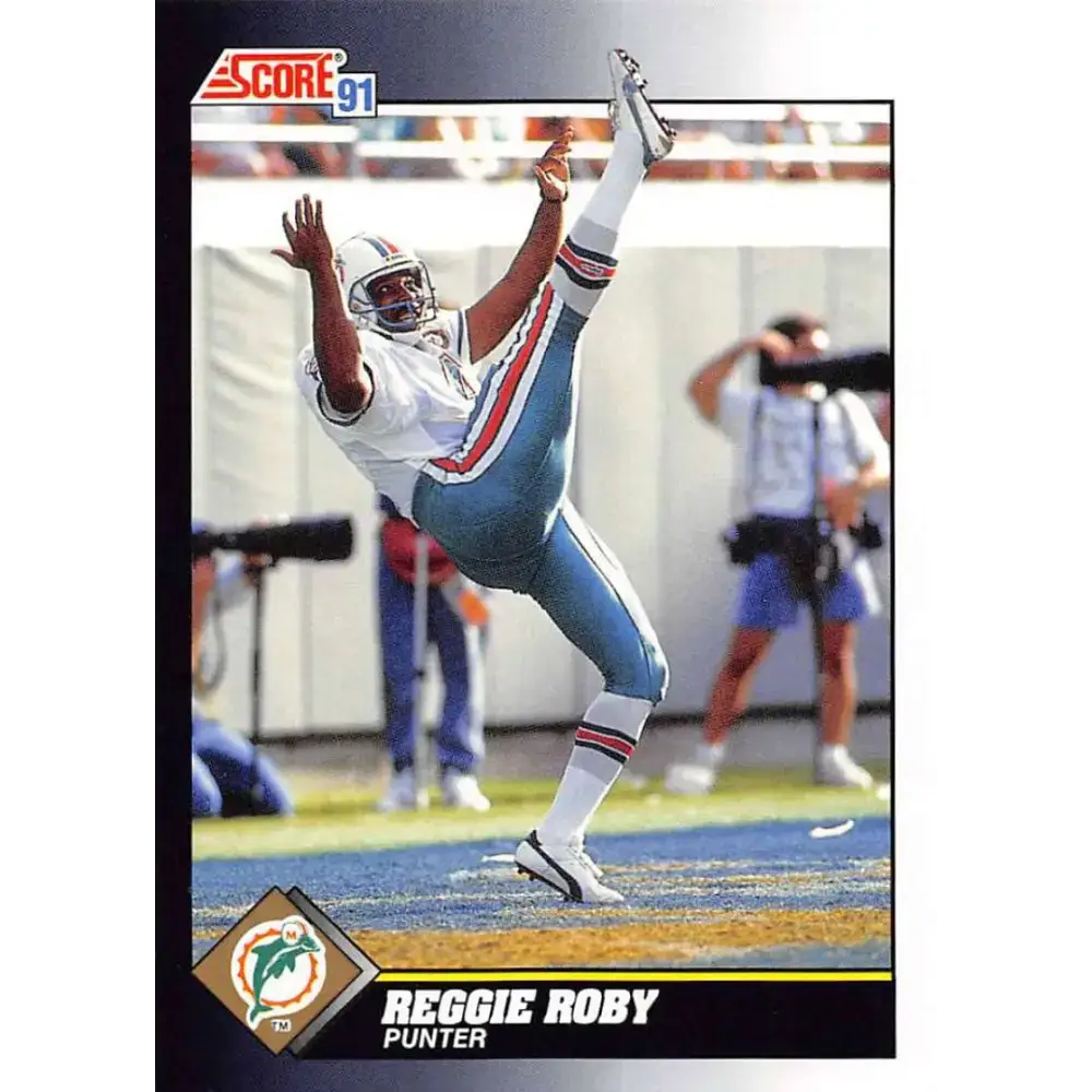 1991 Score #530 Reggie Roby EX Excellent Miami Dolphins Football Card - Football Card Single