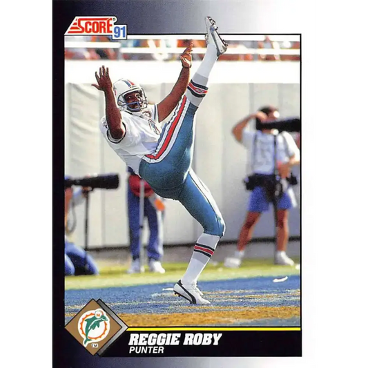 1991 Score #530 Reggie Roby EX Excellent Miami Dolphins Football Card - Football Card Single