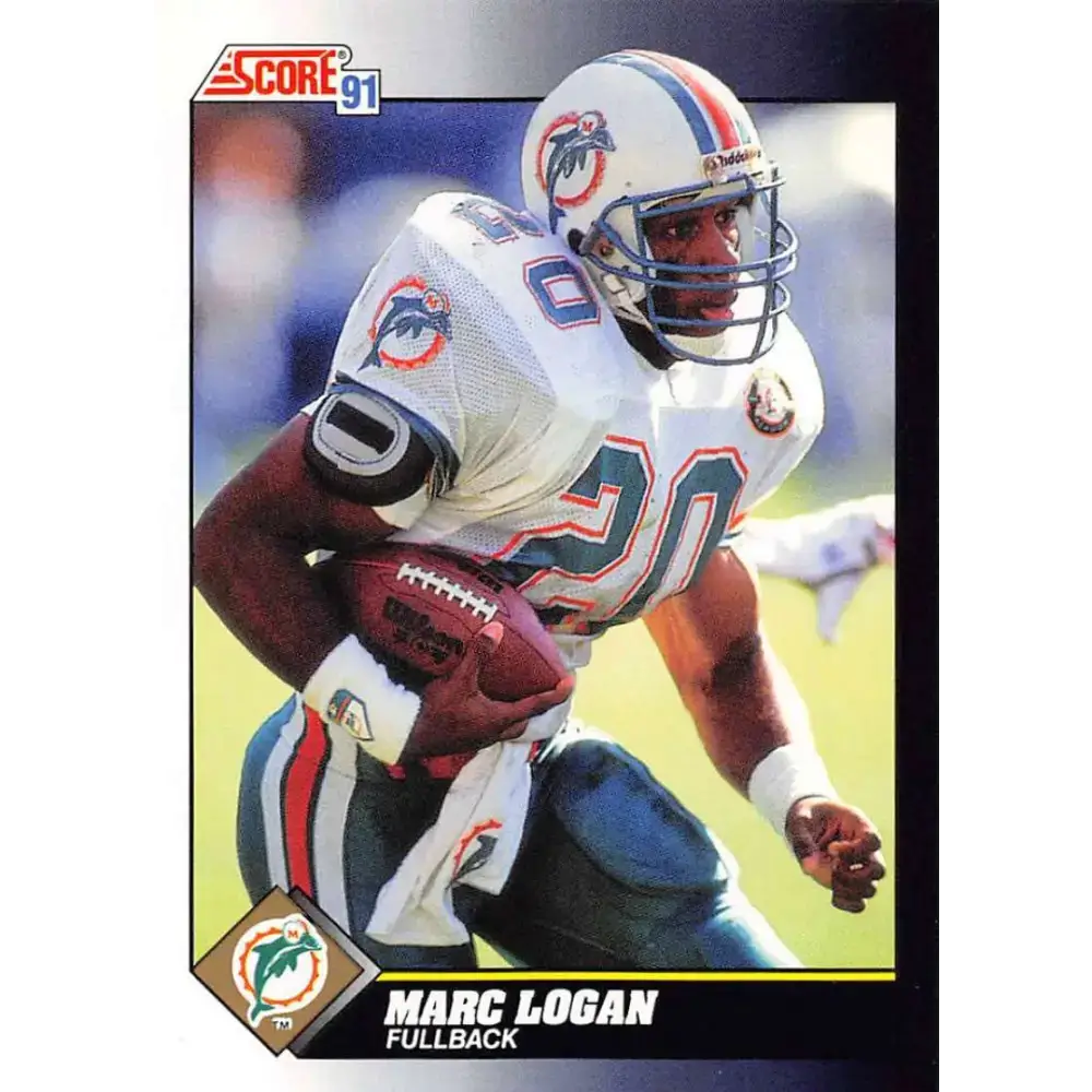 1991 Score #537 Marc Logan EX Excellent Miami Dolphins Football Card - Football Card Single