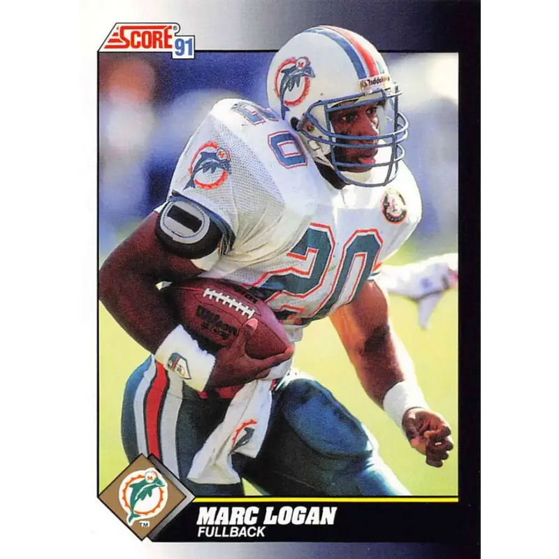 1991 Score #537 Marc Logan EX Excellent Miami Dolphins Football Card - Football Card Single