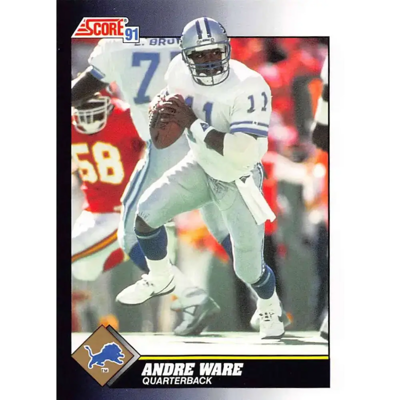 1991 Score #542 Andre Ware EX Excellent Detroit Lions Football Card - Football Card Single
