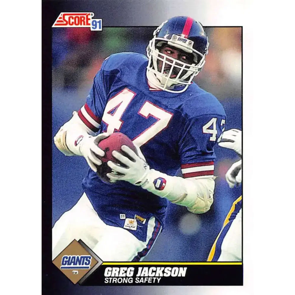 1991 Score #544 Greg Jackson EX Excellent RC Rookie New York Giants Football Card