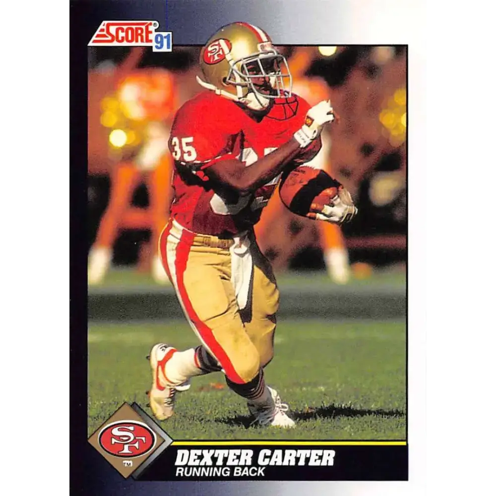 1991 Score #546 Dexter Carter EX Excellent San Francisco 49ers Football Card - Football Card Single