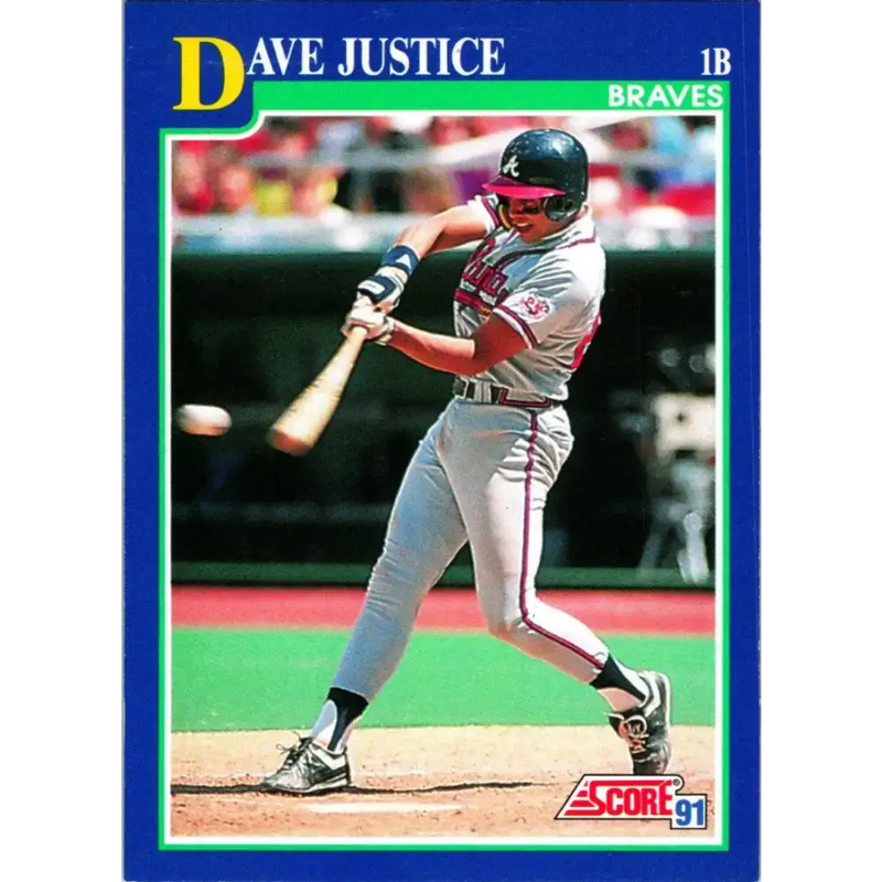 1991 Score #55 David Justice NM-MT Atlanta Braves Baseball Card - Baseball Card Single