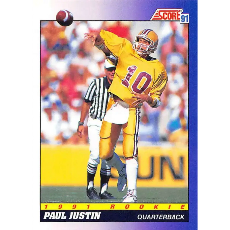 1991 Score #566 Paul Justin EX Excellent RC Rookie Arizona State Sun Devils Football Card - Football Card Single