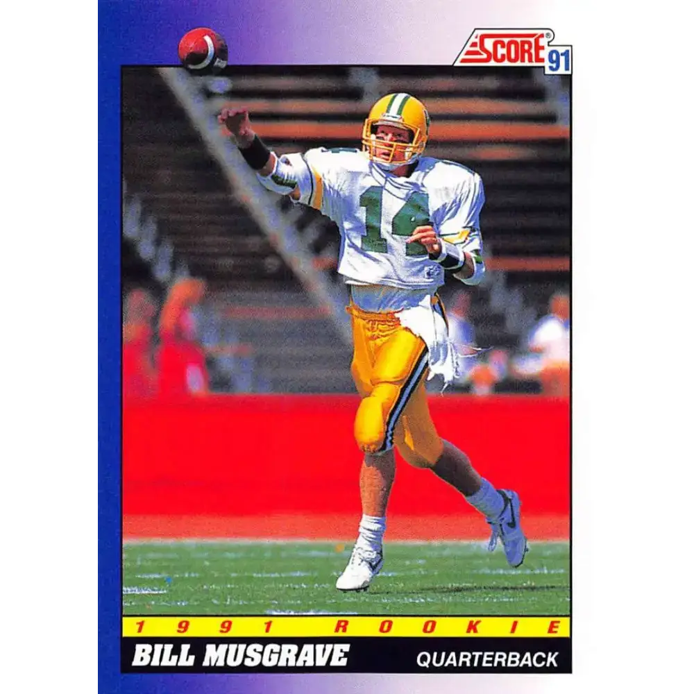 1991 Score #569 Bill Musgrave EX Excellent RC Rookie Oregon Ducks Football Card - Football Card Single